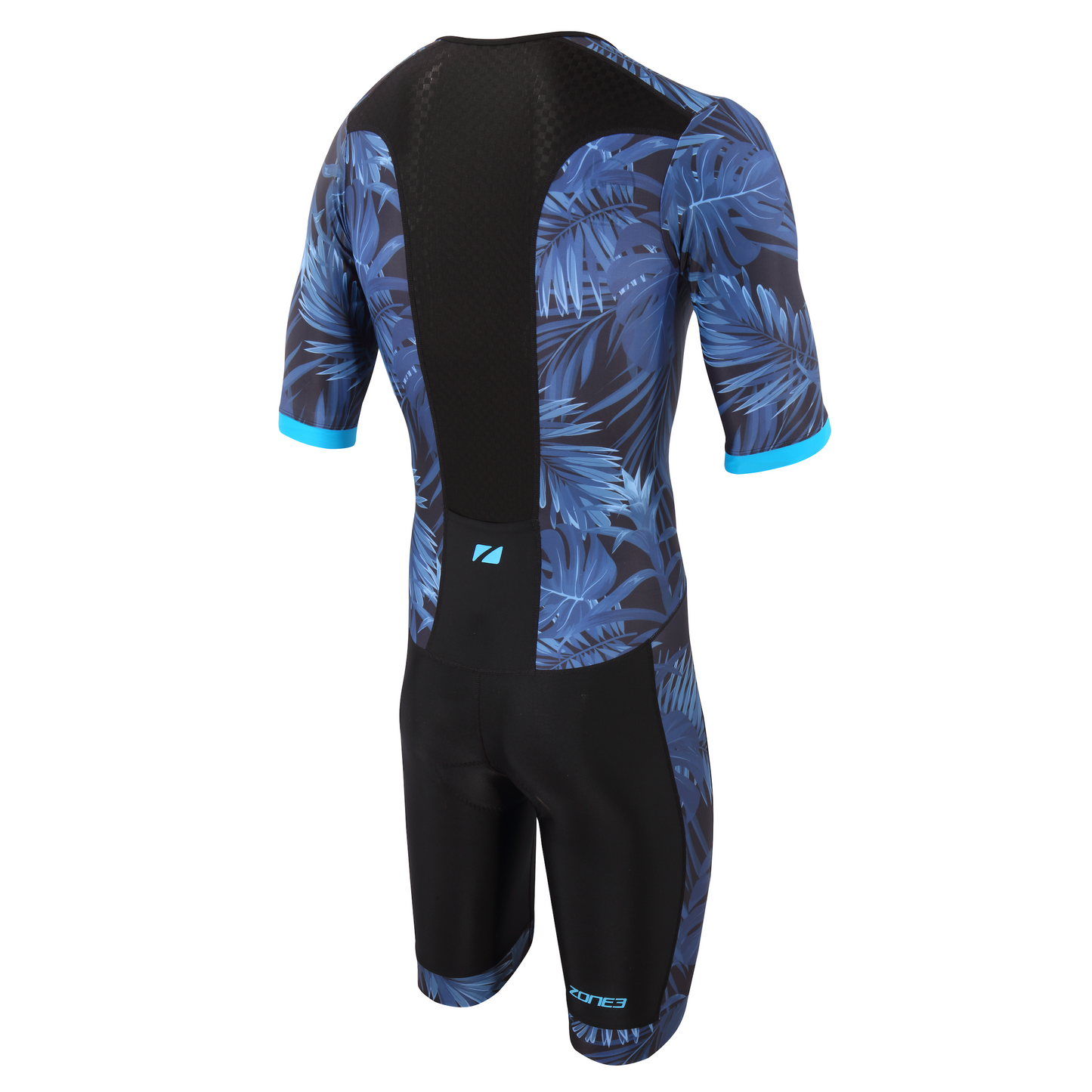 ZONE3 Men's Activate+ Full Zip Short Sleeve Trisuit (Tropical Palm / Kona Speed)