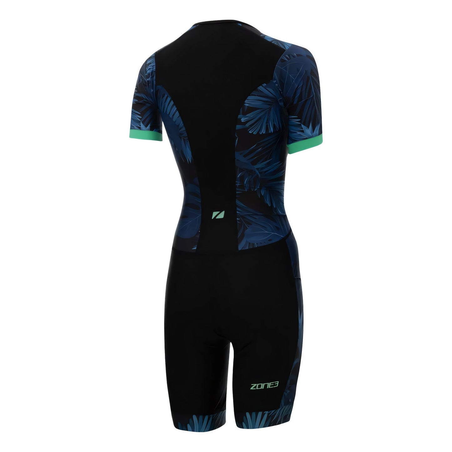 ZONE3 Women's Activate+ Short Sleeve Full Zip Trisuit (Tropical Palm)
