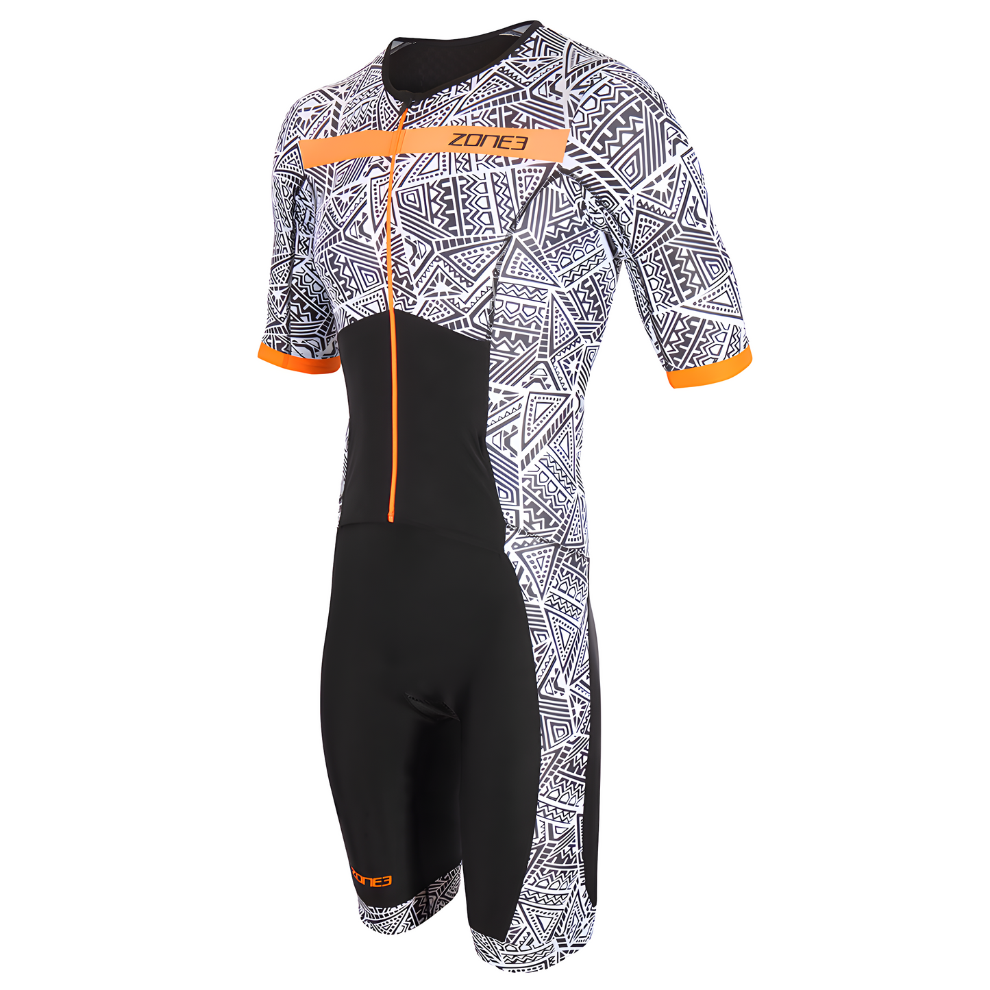 ZONE3 Men's Activate+ Full Zip Short Sleeve Trisuit (Tropical Palm / Kona Speed)