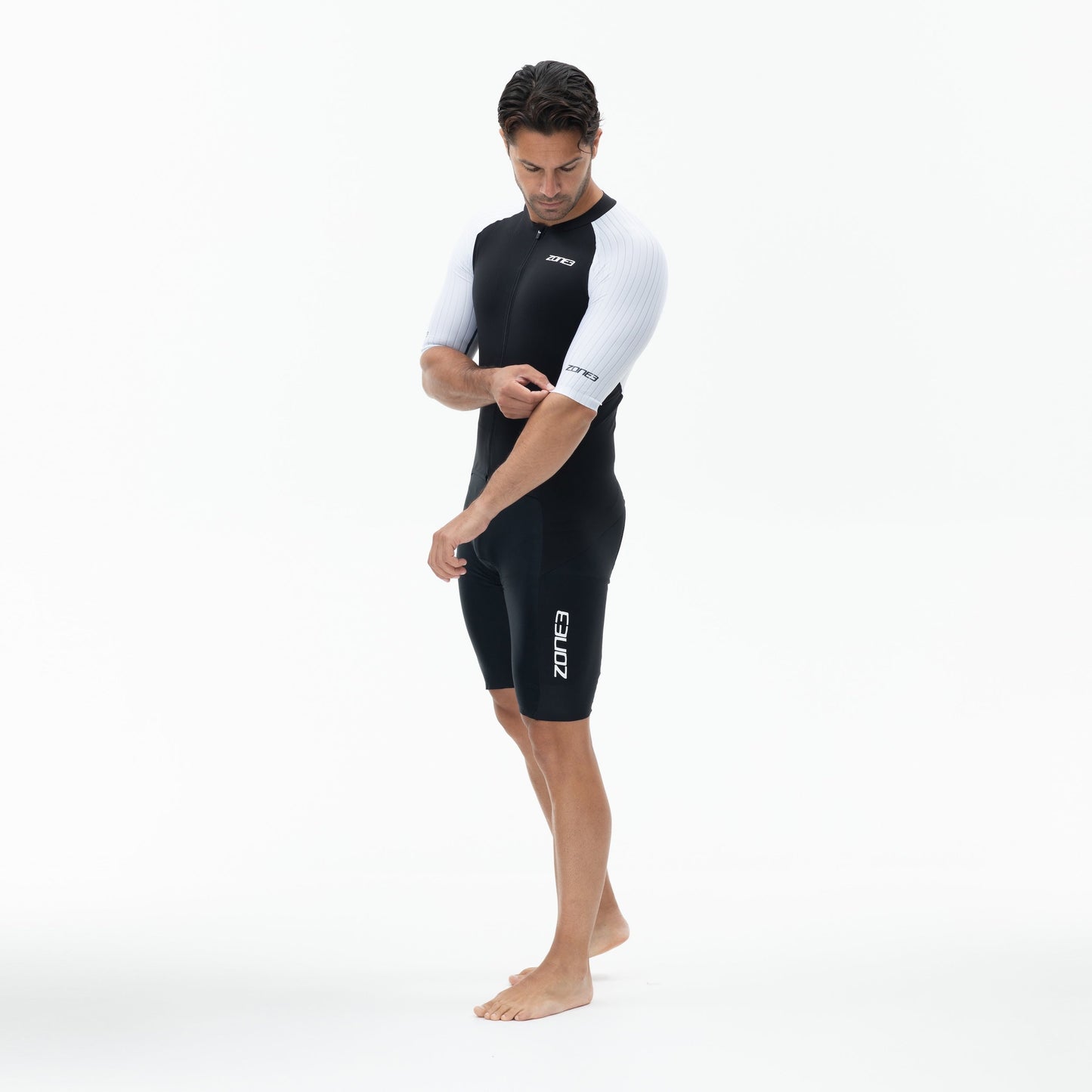 ZONE3 Men's Lava Long Distance Full Zip Short Sleeve Trisuit